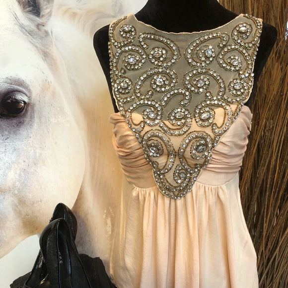 NWT Boston Proper Top Embellished Blush Peach - Picture 2 of 8